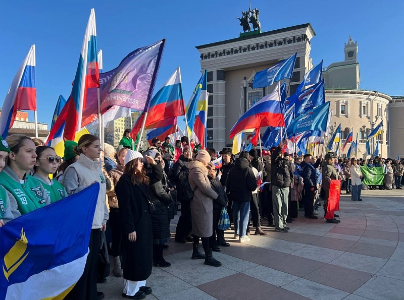 В Бурятии прошел митинг, посвященный Дню воссоединения Крыма с Россией
