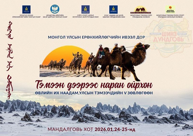 В аймаке Дундговь пройдет зимний фестиваль "С верблюда и солнце ближе"